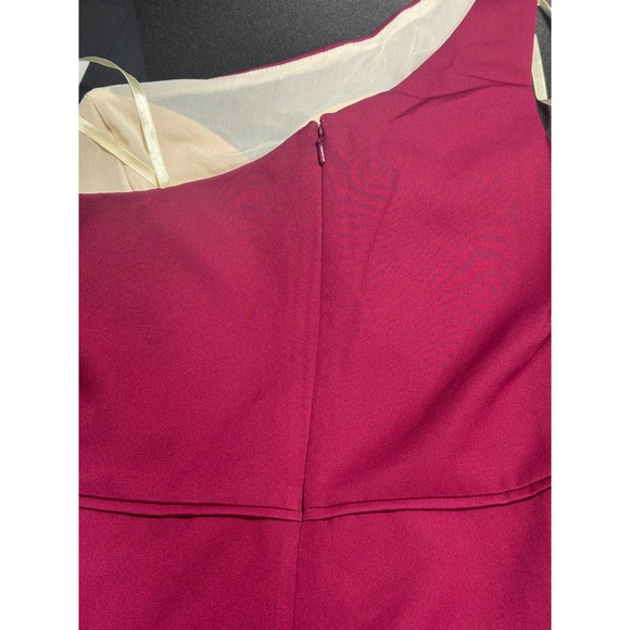 Ieena For Mac Duggal NEW One Shoulder High Slit Ruffle Gown Berry Sz 6 MSRP $358 - Picture 10 of 11